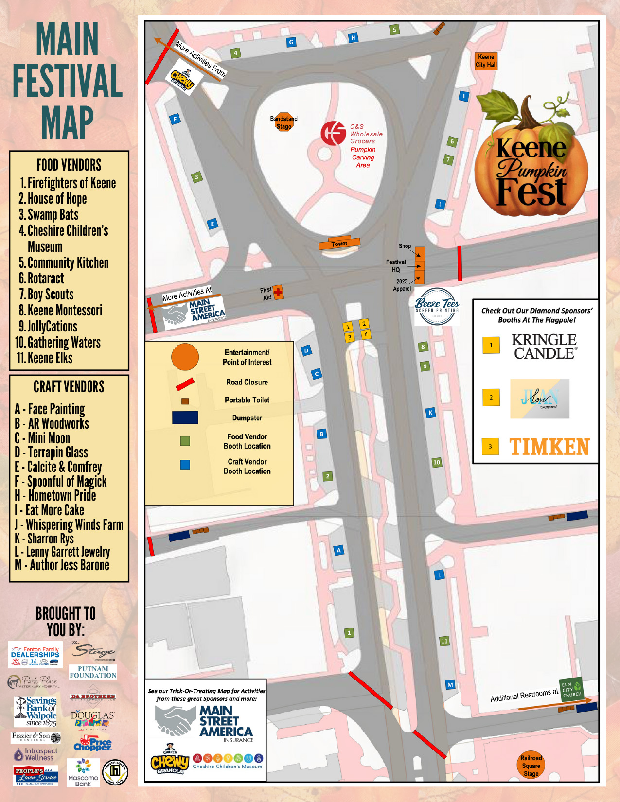 Keene Pumpkin Festival 2023 Main Map