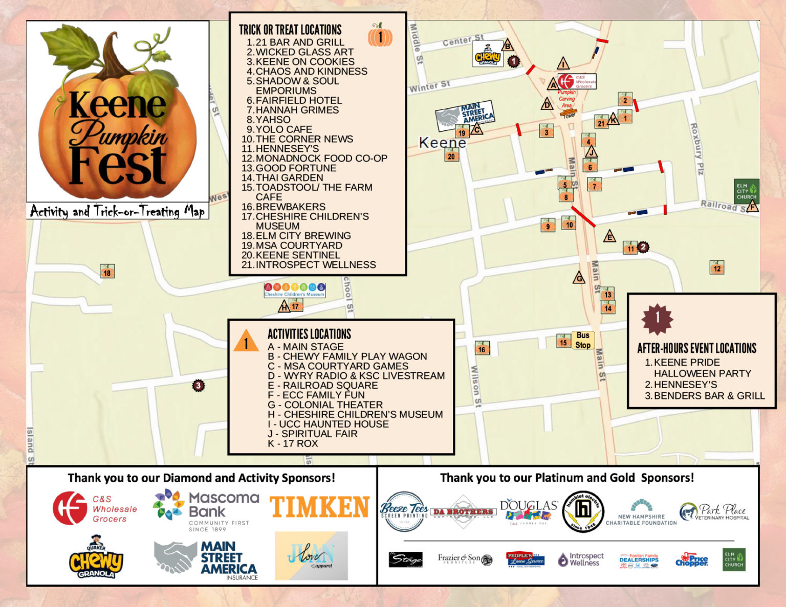 2023 TrickorTreat Map « Keene Pumpkin Festival