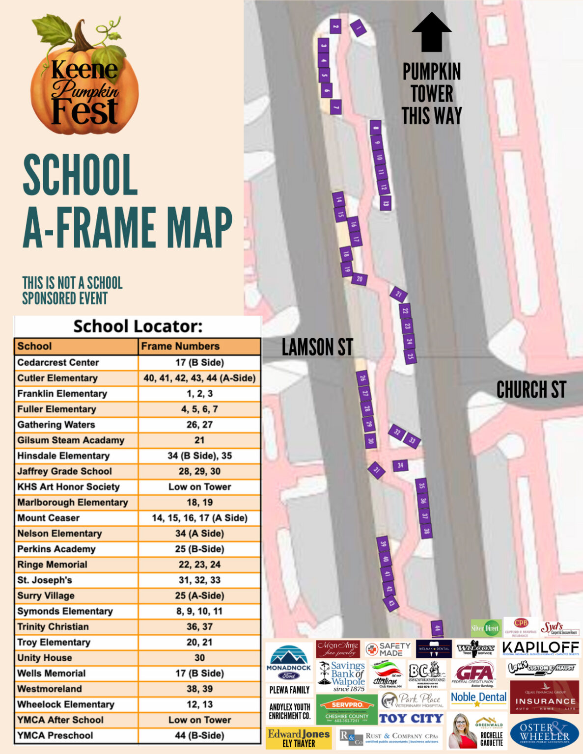 2024 School Pumpkins Map « Keene Pumpkin Festival